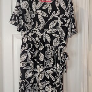 Ann Taylor Black and White Leaf Mini Dress
